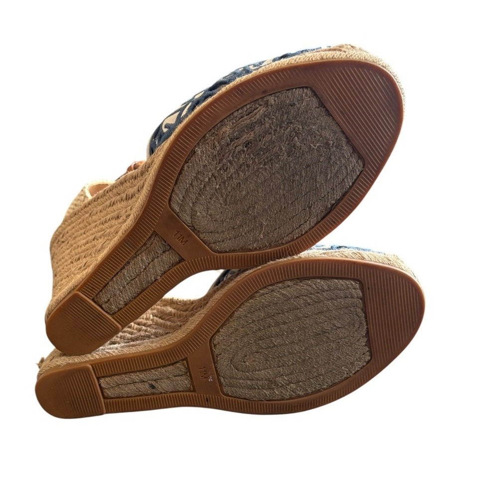 Tory Burch Lucia Lace Espadrilles Wedge Size 11 Cottage Boho Romantic - Picture 5 of 9